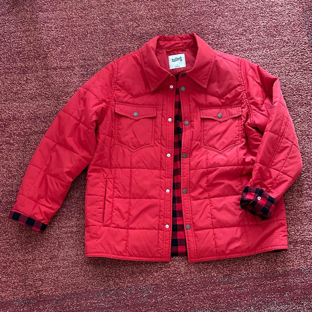 Woolrich Vibrant Red Jacket with Checkered Lining